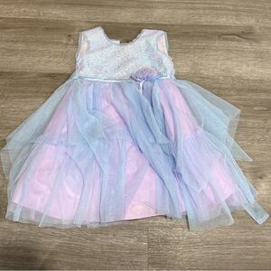 Jona Michelle Pastel Pink and Lavender Tulle Flower Formal Dress
